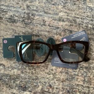 +1.00 Blue light Tortoise Shell Square reading Glasses